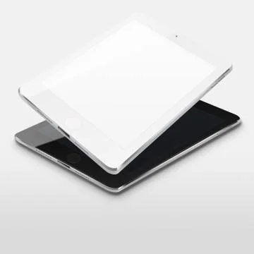 Tablet computers with blank and black screens. Stock Illustration