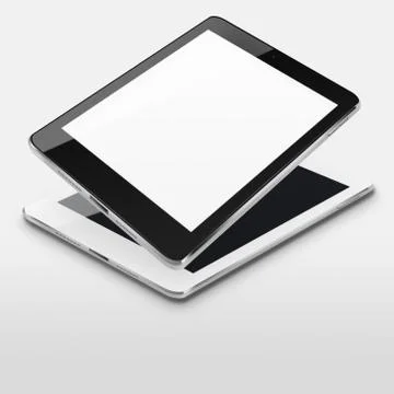 Tablet computers with blank and black screens. Stock Illustration