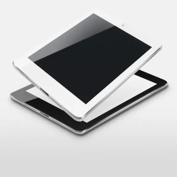 Tablet computers with blank and black screens. Stock Illustration