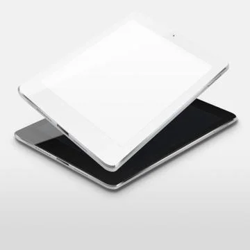 Tablet computers with blank and black screens. Stock Illustration