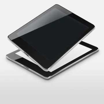 Tablet computers with blank and black screens. Stock Illustration