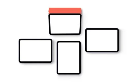 Tablet Computers With Blank Screens, Top View Stock Illustration