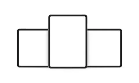 Tablet Computers Mockups with Vertical and Horizontal Screens Stock Illustration