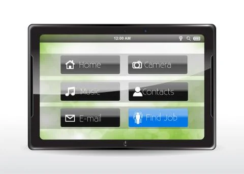 Tablet concept with a "find job" button 스톡 일러스트