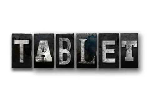 Tablet Concept Isolated Letterpress Type Stock Illustration