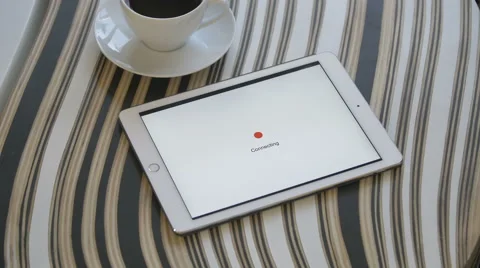 Tablet connecting to WiFi Stock Footage 66492580