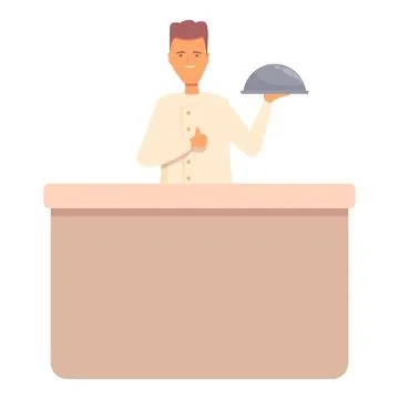 Tablet cook class icon cartoon vector. Online cooking Stock Illustration