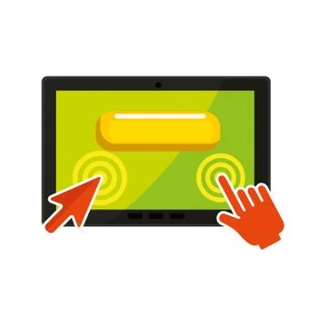 Tablet with cursor pointer Illustrazione stock