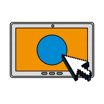 Tablet with cursor pointer Illustrazione stock