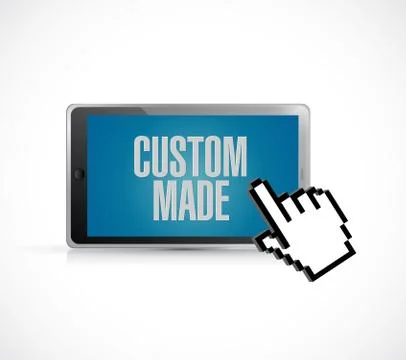 Tablet custom made text sign concept Stock Illustration