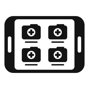 Tablet data icon simple vector. Record patient Illustrazione stock