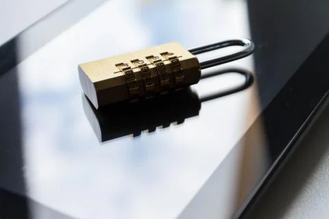 Tablet data security locked Stock Photos