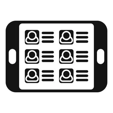 Tablet database icon simple vector. Platform access Illustrazione stock