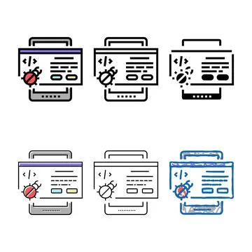 Tablet debug color icon vector designs Stock Illustration