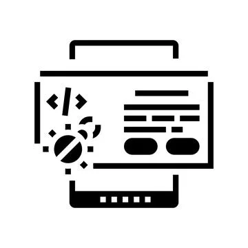Tablet debug glyph icon vector illustration Stock Illustration