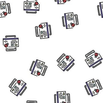 Tablet debug vector seamless pattern Stock Illustration