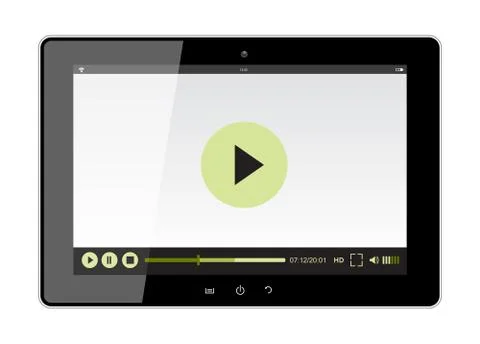 Tablet design with web player Stock Illustration