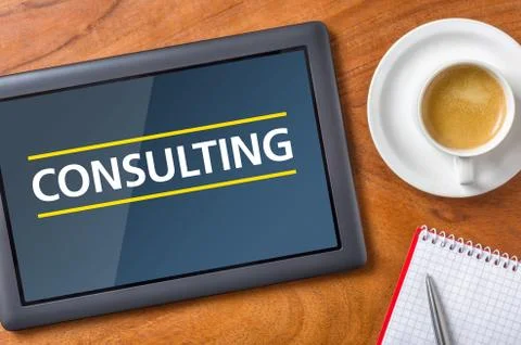 Tablet on a desk - consulting 스톡 사진