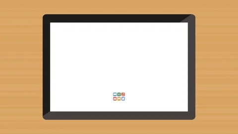 Tablet device with applications menu Stock Footage 87622662