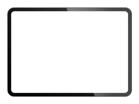Tablet device blank screen shiny frame mockup template Stock Illustration