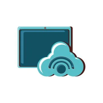 Tablet device with cloud computing and signal wifi Stock Illustration