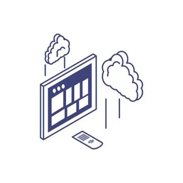 Tablet device with cloud computing イラスト素材