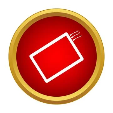 Tablet device connecting to a red bordered button 스톡 일러스트