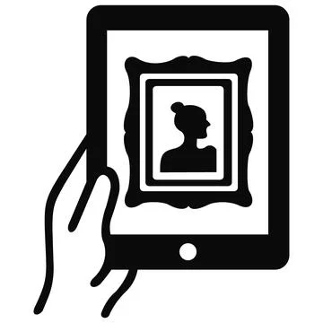 Tablet device display portrait nft artwork icon Stock Illustration