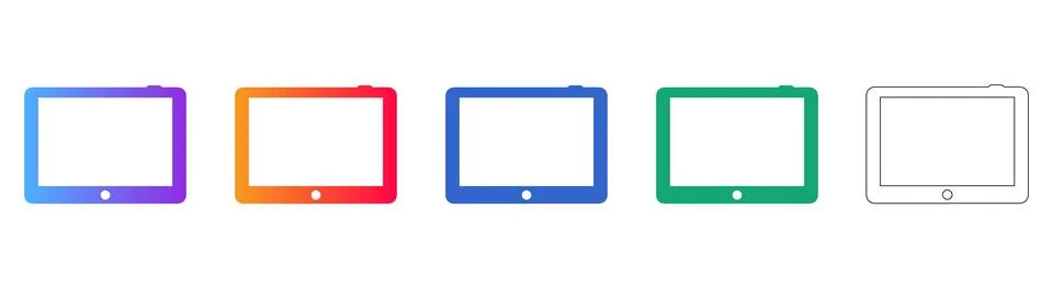 Tablet Device Icon Set for Mobile UI Design Stock Illustration