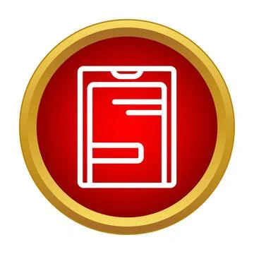 Tablet device icon showing document and data 스톡 일러스트