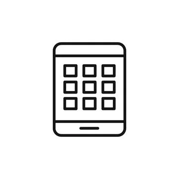 Tablet Device Icon for Technology and Gadgets Stock Illustration
