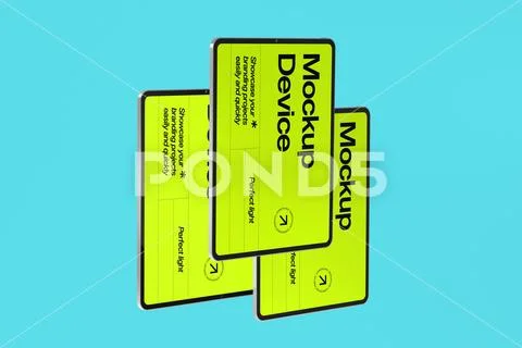 Tablet Device Isometric Mockup PSD Template