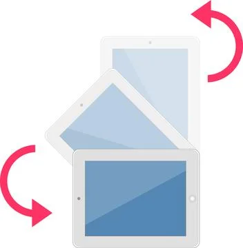 Tablet Device Screen Turning Simple Instruction イラスト素材