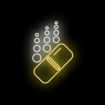 Tablet device sending data neon glowing graphic 스톡 일러스트