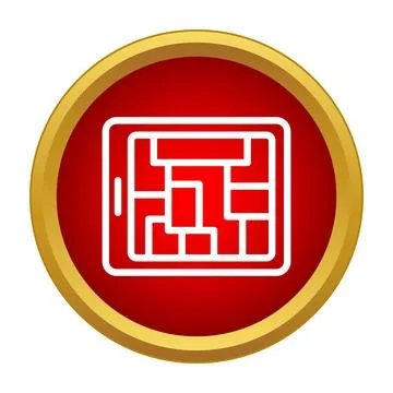 Tablet device showing abstract map navigation app icon 스톡 일러스트