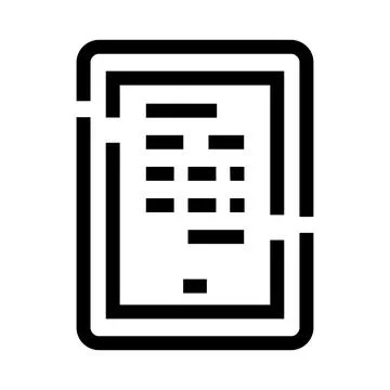 Tablet device showing digital content and data icon Stock Illustration