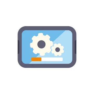 Tablet device showing system software update progress 스톡 일러스트