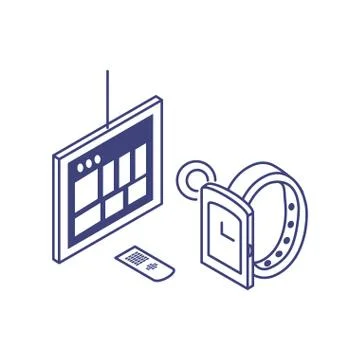 Tablet device with smartwatch technology Stock Illustration