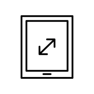 Tablet device tech with arrow line style icon Stock Illustration