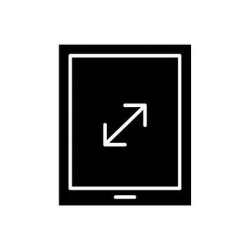 Tablet device tech with arrow silhouette style icon Stock Illustration