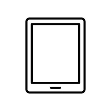 Tablet device tech line style icon Illustrazione stock