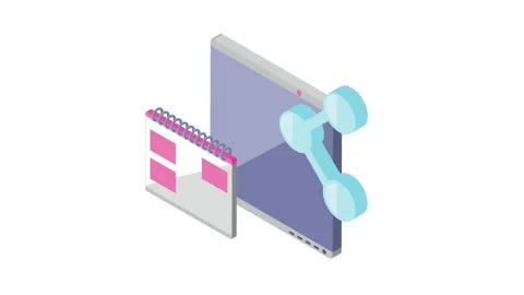 Tablet device with with template webpage and share symbol Stock Footage 161516790