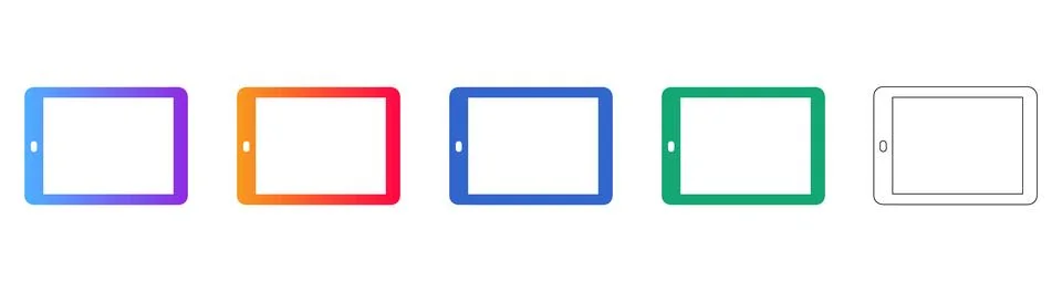 Tablet Device UI Icon Set Stock-Illustration