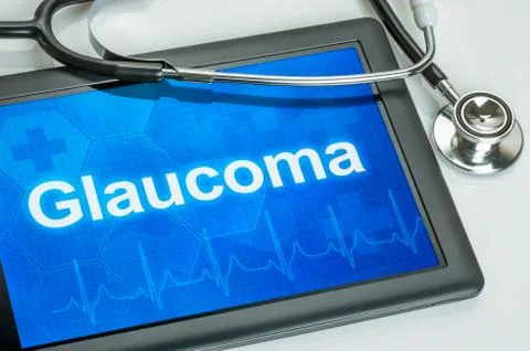 Tablet with the diagnosis Glaucoma on the display Photos