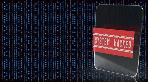 The tablet  on digital background for system hacked for technology concept 3d Stock Photos