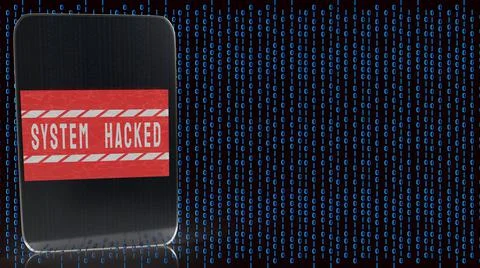 The tablet  on digital background for system hacked for technology concept 3d Stock Photos
