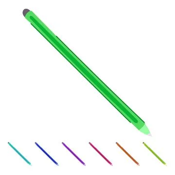 Tablet digital pen vector cartoon graphic Stock Illustration