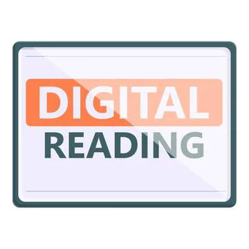 Tablet digital reading icon cartoon vector. Online read Stock Illustration