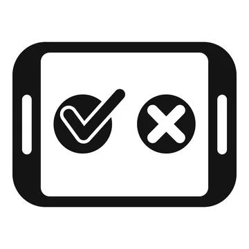 Tablet dislike icon simple vector. Social media Illustrazione stock