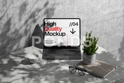 Tablet Display Mockup Scene Modello PSD
